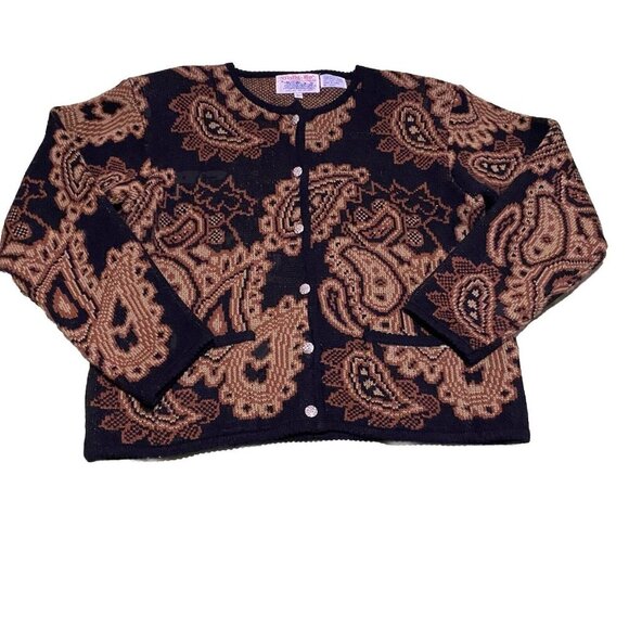 Tally Ho Acrylic Cardigan Sweater Womens Large Vintage 90s Knit Buttons - Picture 1 of 5
